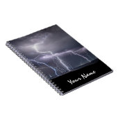 Bliksem Thunderstorm Black & Paarse foto Notitieboek (Rechterzijde)