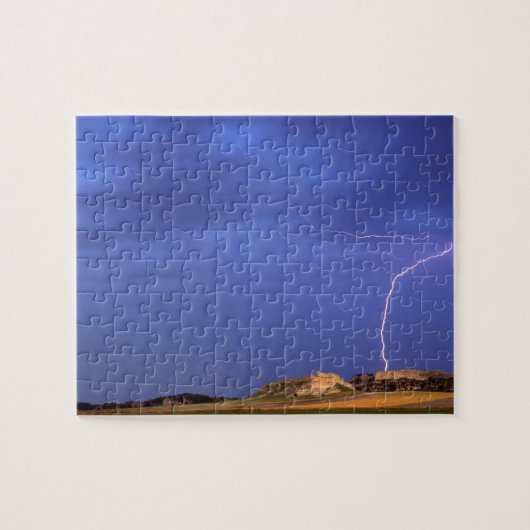 Bliksem treft buttes bij Scottsbluff Legpuzzel (Horizontaal)