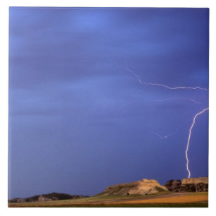 Bliksem treft buttes bij Scottsbluff Tegeltje