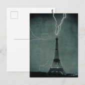 Bliksem treft de Eiffeltoren Briefkaart (Voorkant / Achterkant)