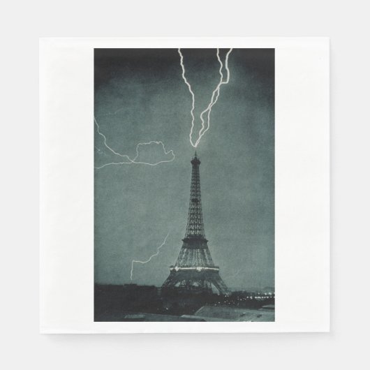 Bliksem treft de Eiffeltoren Servet (Voorkant)