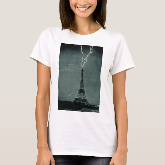 Bliksem treft de Eiffeltoren T-shirt (Voorkant)