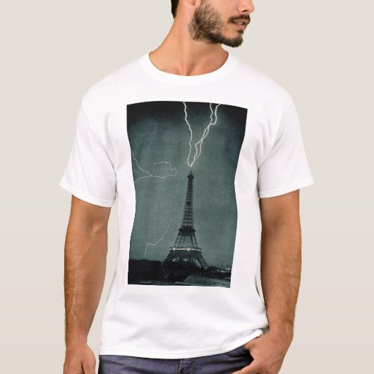 Bliksem treft de Eiffeltoren T-shirt (Voorkant)