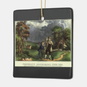 Bliksem van Benjamin Franklin met vliegerexperimen Keramisch Ornament (Links)