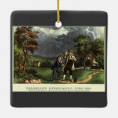 Bliksem van Benjamin Franklin met vliegerexperimen Keramisch Ornament (Achterkant)