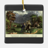 Bliksem van Benjamin Franklin met vliegerexperimen Keramisch Ornament (Voorkant)