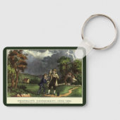 Bliksem van Benjamin Franklin met vliegerexperimen Sleutelhanger (Voorkant)