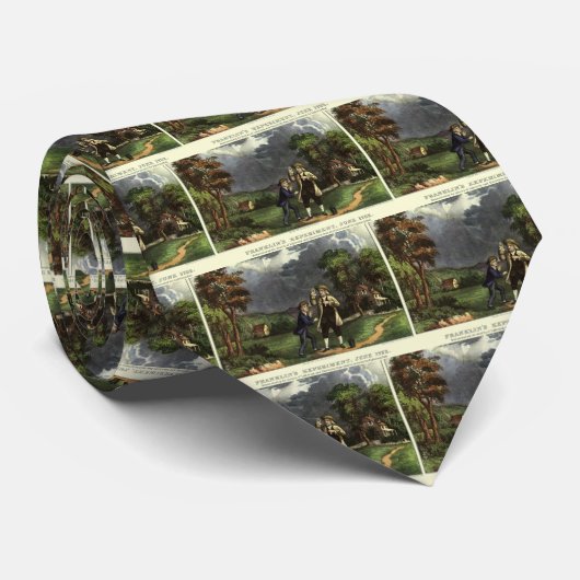 Bliksem van Benjamin Franklin met vliegerexperimen Stropdas (Opgerold)