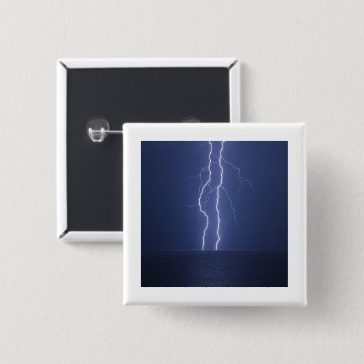 bliksem vierkante button 5,1 cm (Voorkant /achterkant)