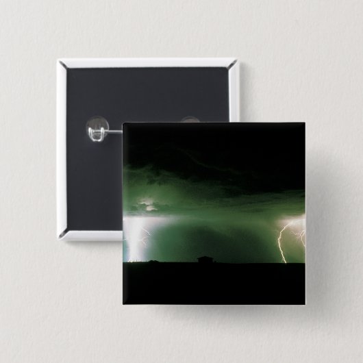 Bliksem. Vierkante Button 5,1 Cm (Voorkant /achterkant)