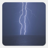 bliksem vierkante sticker (Voorkant)