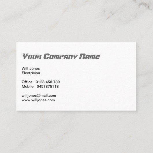 Bliksemaantekening — Visitekaartjes (Achterkant)