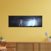 Bliksemafvallen, zwarte wolken canvas afdruk (Insitu (Woonkamer))