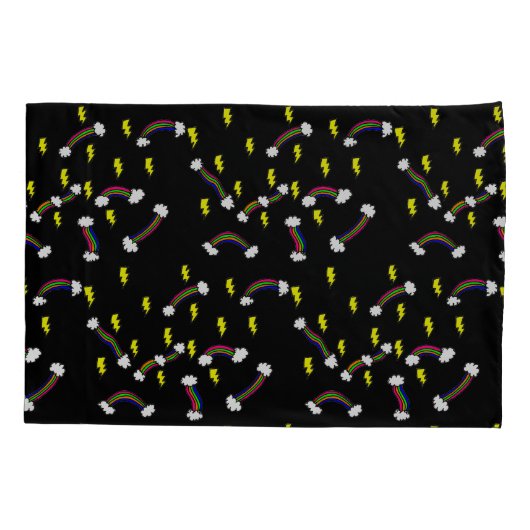 Bliksembout en regenboogdruk kussensloop (Achterkant)