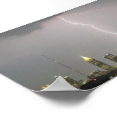 Bliksembouten die de skyscrapers van Atlanta raken Poster (Hoek)