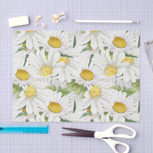 Bliksemflens van Daisies Floral Tissuepapier (Craft)