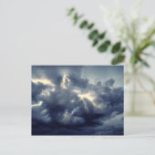 Bliksemflitsen tijdens storm briefkaart (Staand voorkant)