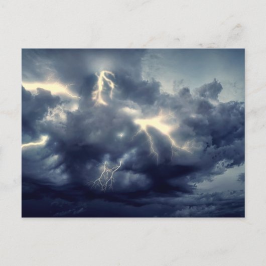 Bliksemflitsen tijdens storm briefkaart (Voorkant)