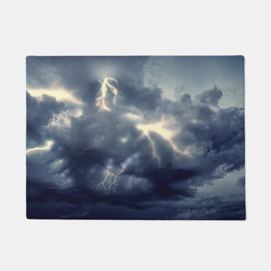 Bliksemflitsen tijdens storm deurmat (Voorkant)