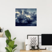 Bliksemflitsen tijdens storm poster (Thuiskantoor)