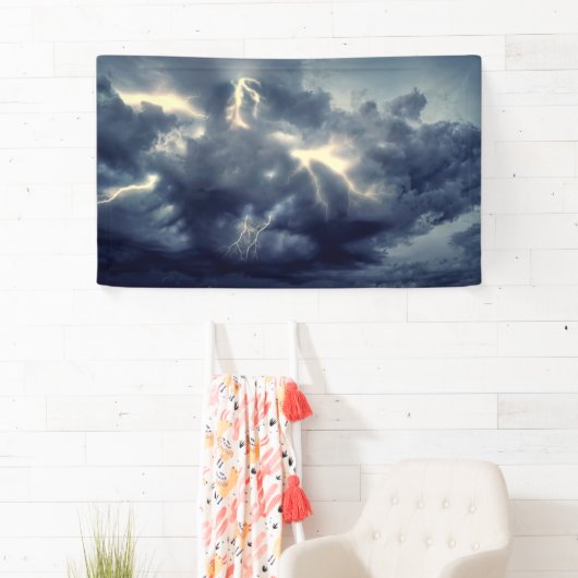 Bliksemflitsen tijdens storm spandoek (Insitu)