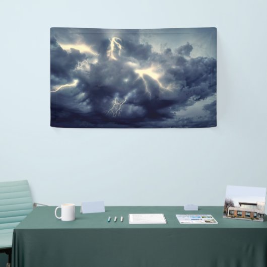 Bliksemflitsen tijdens storm spandoek (Beurs)