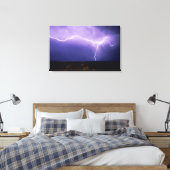 Blikseminslag boven woestijn, Big Bend Canvas Afdruk (Insitu (Slaapkamer))
