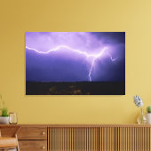 Blikseminslag boven woestijn, Big Bend Canvas Afdruk (Insitu (Woonkamer))