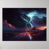 Blikseminslag in de boom poster (Voorkant)