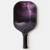 Blikseminslag in nacht Sky Thunderstorm monogram Pickleball Paddle (Voorkant)