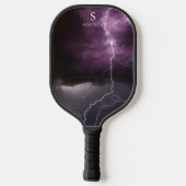 Blikseminslag in nacht Sky Thunderstorm monogram Pickleball Paddle (Achterkant)