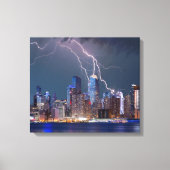 Blikseminslag moderne skyline van New York City Canvas Afdruk (Voorkant)
