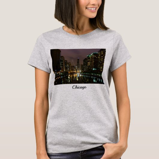 Blikseminslag over de rivier de T-Shirt in Chicago (Voorkant)