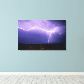 Blikseminslag over woestijn, Big Bend Canvas Afdruk (Insitu (Houten vloer))