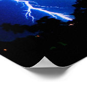 Blikseminslag storm in Oekraïne Poster (Hoek)