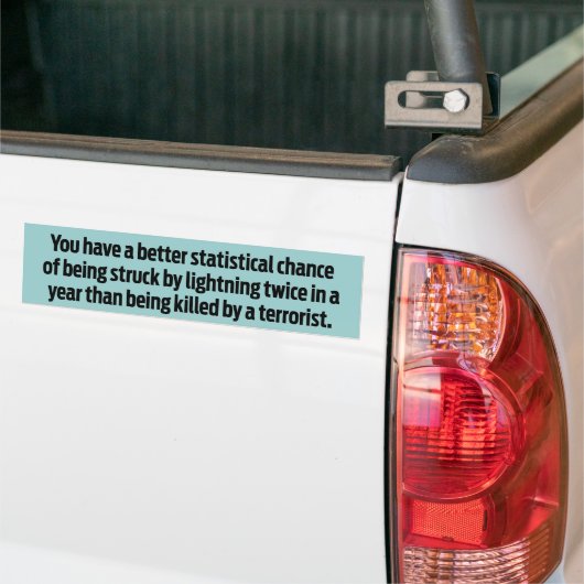 Blikseminslag tweemaal Bumpersticker (Op Truck)