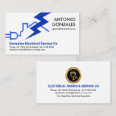 Blikseminslag van elektrisch circuit visitekaartje (Voorkant / Achterkant)