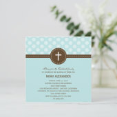 Bliksemrijke Stippen Baptism/Christening Uitnodigi Kaart (Staand voorkant)