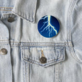 Bliksemschicht boven blauwe achtergrond ronde button 5,7 cm (In situ)