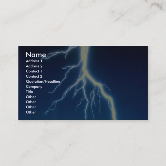 Bliksemschicht boven blauwe achtergrond visitekaartje (Voorkant)