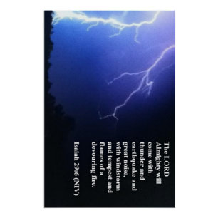 Bliksemschicht doorboort de nachthemel met citaat perfect poster