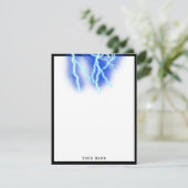 Bliksemschicht Elektriciteit Onweersbui Night Sky Bedankkaart (Staand voorkant)