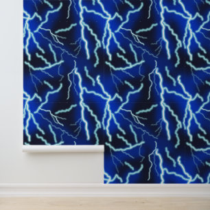 Bliksemschicht Elektriciteit Onweersbui Night Sky Behang