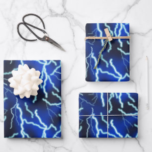 Bliksemschicht Elektriciteit Onweersbui Night Sky Inpakpapier Vel