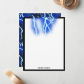 Bliksemschicht Elektriciteit Onweersbui Night Sky Notitiekaartje (Voorkant / Achterkant in situ)