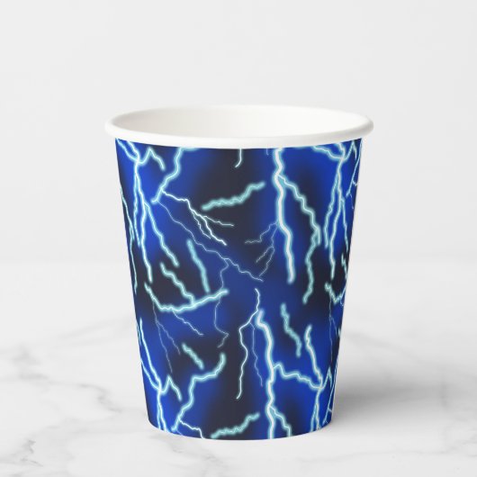 Bliksemschicht Elektriciteit Onweersbui Night Sky Papieren Bekers (Achterkant)