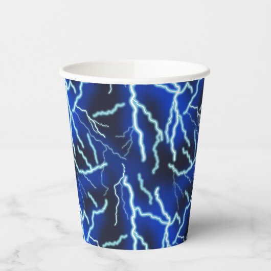 Bliksemschicht Elektriciteit Onweersbui Night Sky Papieren Bekers (Links)