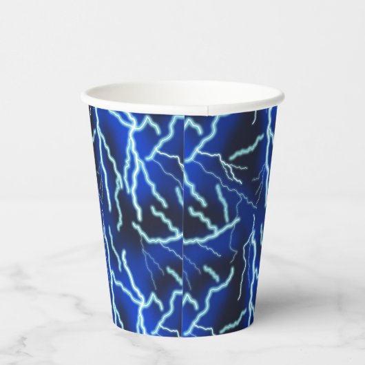 Bliksemschicht Elektriciteit Onweersbui Night Sky Papieren Bekers (Rechts)