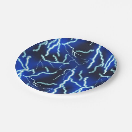 Bliksemschicht Elektriciteit Onweersbui Night Sky Papieren Bordje (Gekanteld)