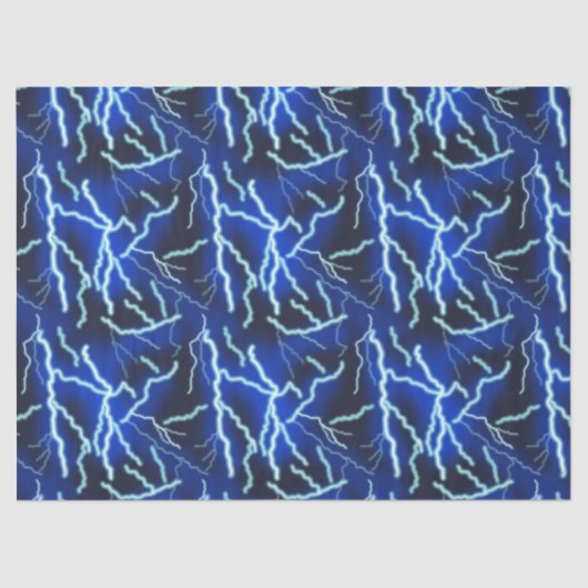 Bliksemschicht Elektriciteit Onweersbui Night Sky Tissuepapier (Voorkant)